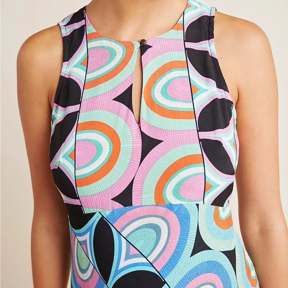 Anthropologie Kenzie Asymmetrical Dress Knee-Length Sleeveless Women’s 10 Retro - Picture 2 of 10